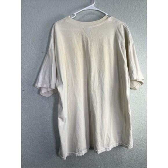 Captain Morgan Vtg 90s Graphic T Shirt Mens 2XL Cream Sexy Pinup Girl Spice Rum - Picture 3 of 8